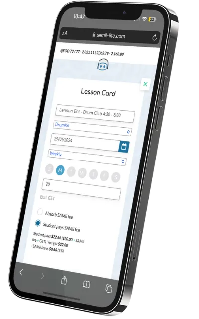 SAMii app on iPhone