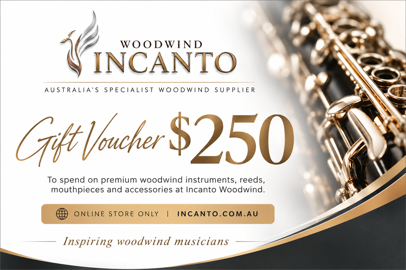 $250 Woodwind Incanto gift voucher